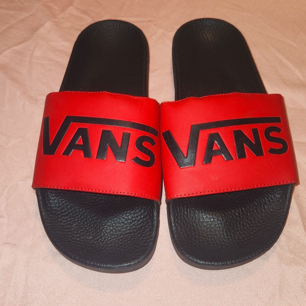 Red Vans Slides - image 1